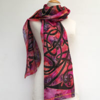 Celtic-silk-scarf-in-burnt-reds