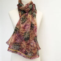 Silk-scarf-in-warm-autum-colours-with-Celtic-print