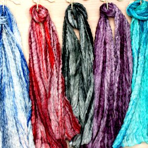 Hand-painted-crinkled-silk-scarves